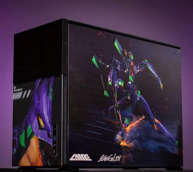 Alt view image 4 of 6 - EVA Theme BLACK Micro ATX Computer Case with Sub HD-LCD Display, M-ATX/DTX/ITX Mainboard/Support RTX 4090(335-400mm) GPU 360/280AIO,Power ATX/SFX: 100mm-220mm Multiple Tool-free Design