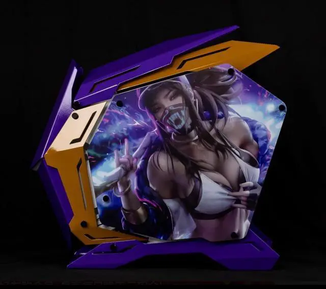 Alt view image 5 of 7 - League of Legends LOL ATX Mid Tower GAMING Computer Case, E-sports Players Mecha Chassis, Support EATX/ATX mainboard, 240/360 Liquid & 170mm Cooling