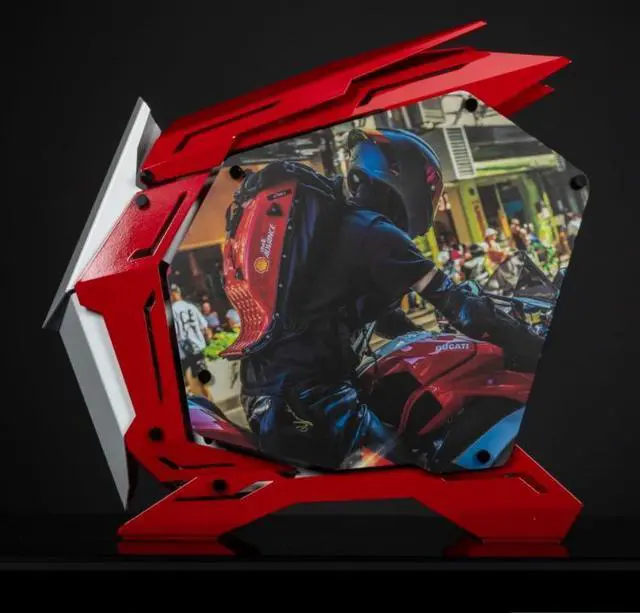 Alt view image 3 of 5 - Ducati Theme Open Type ATX Mid Tower GAMING Computer Case, E-sports Players Mecha Chassis , Custom Liquid Cooling,Support EATX/ATX mainboard, 240/360 Liquid & 170mm Cooling
