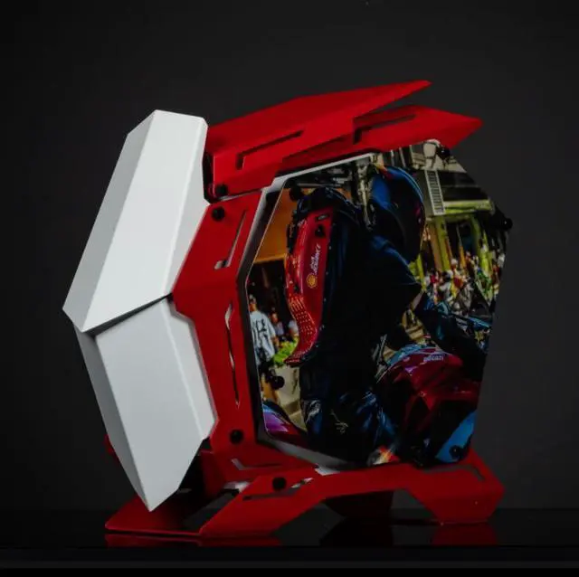 Alt view image 5 of 5 - Ducati Theme Open Type ATX Mid Tower GAMING Computer Case, E-sports Players Mecha Chassis , Custom Liquid Cooling,Support EATX/ATX mainboard, 240/360 Liquid & 170mm Cooling
