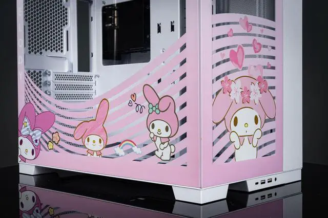 Alt view image 7 of 7 - Kulomi Cartoon Theme(Pink) O11Dynamic EVO O11DEX Aluminum / Steel / Tempered Glass ATX Mid Tower Computer Case