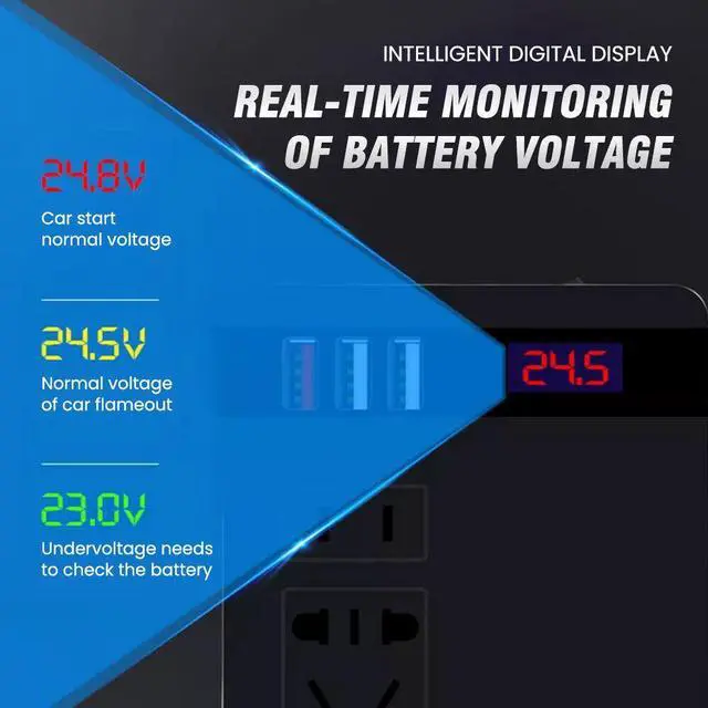 Alt view image 4 of 7 - CORN DC 12V/24V to AC 220V 50HZ Car Auto Power Pure Sine Inverter Converter Adapter Adaptor 150W USB Car Charger 150W Peak Power 1PCS