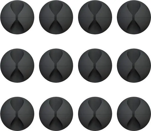 Main image of 12 Pack Cable Clips, Cord Organizer Holder Adhesive Cord Management Charger Wire Holder Clips for Desk, Home, Office, Car, Cubicle, Nightstand - Black