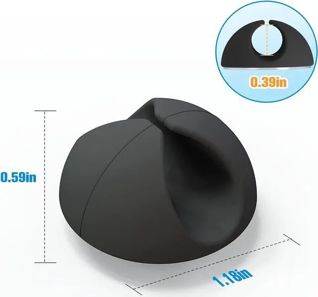 Alt view image 5 of 7 - 12 Pack Cable Clips, Cord Organizer Holder Adhesive Cord Management Charger Wire Holder Clips for Desk, Home, Office, Car, Cubicle, Nightstand - Black