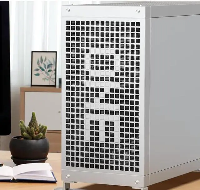 Alt view image 2 of 7 - Abee Pixel One All Aluminum Computer Case CNCC with DIY Pixel Cube Gaming PC for E-ATX/ATX/Micro ATX/Mini ITX Motherboard Silver