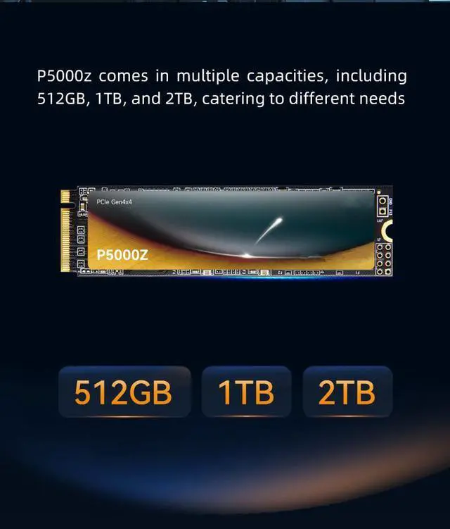 Alt view image 2 of 5 - CORN P5000Z M.2 SSD Hard Drive Disk NVMe PCIe 512GB 1TB 2TB HDD Internal Solid State for Desktop Laptop