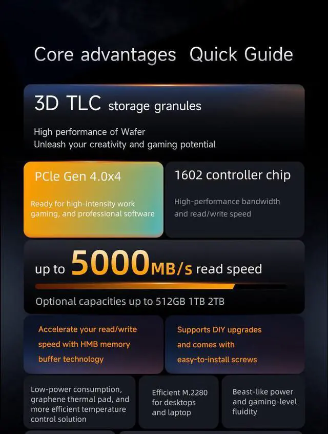 Alt view image 3 of 5 - CORN P5000Z M.2 SSD Hard Drive Disk NVMe PCIe 512GB 1TB 2TB HDD Internal Solid State for Desktop Laptop