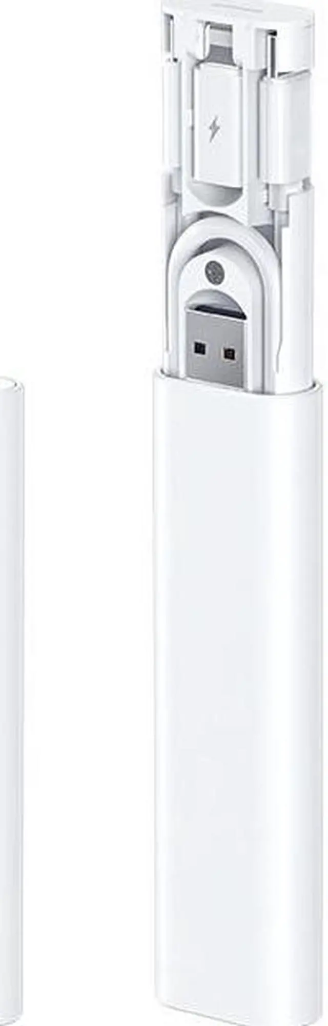 Main image of Multifunctional Compact Cable Card, Portable Storage Box with Micro USB A Type C Light USB Adapter Kit, PD 60W Charging and Data Transfer 1FT Cable Kit, Sim Card Tray Eject Tool and Slots - White