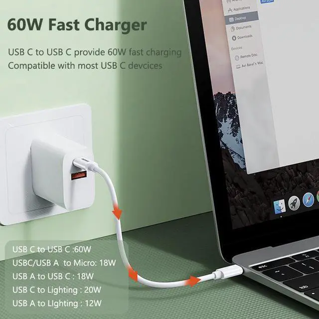 Alt view image 5 of 7 - Multifunctional Compact Cable Card, Portable Storage Box with Micro USB A Type C Light USB Adapter Kit, PD 60W Charging and Data Transfer 1FT Cable Kit, Sim Card Tray Eject Tool and Slots - White