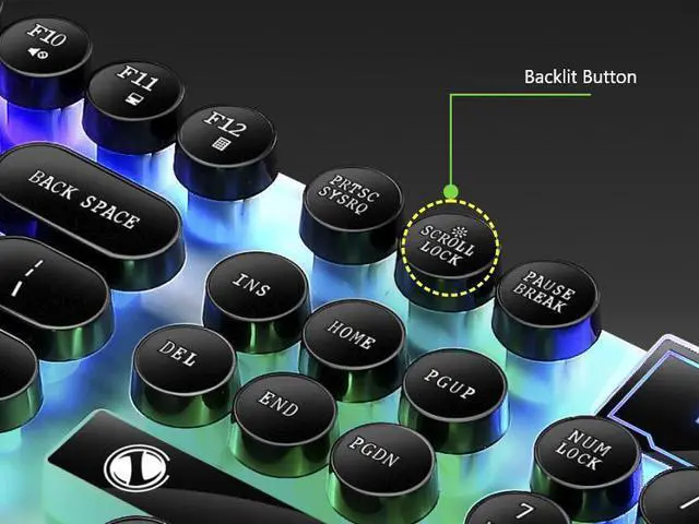 Alt view image 2 of 7 - CORN KM101  Ergonomic Design, Cool Exterior  Rainbow Backlit  USB wired Keyboard And 1600DPI Mouse Combo For Office And Game - Black