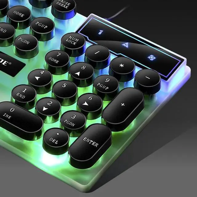 Alt view image 3 of 7 - CORN KM101  Ergonomic Design, Cool Exterior  Rainbow Backlit  USB wired Keyboard And 1600DPI Mouse Combo For Office And Game - Black