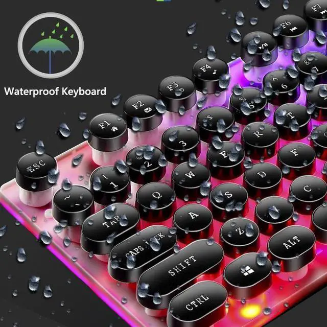 Alt view image 4 of 7 - CORN KM101  Ergonomic Design, Cool Exterior  Rainbow Backlit  USB wired Keyboard And 1600DPI Mouse Combo For Office And Game - Black