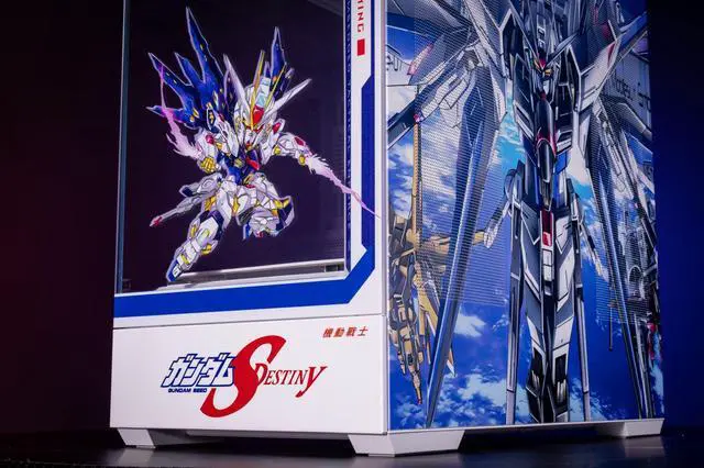 Alt view image 6 of 7 - Gundam Theme Arashi SPCC / Aluminum M-ATX/ITX Computer Case, Gundam Theme Custom Model With Lighting Effects