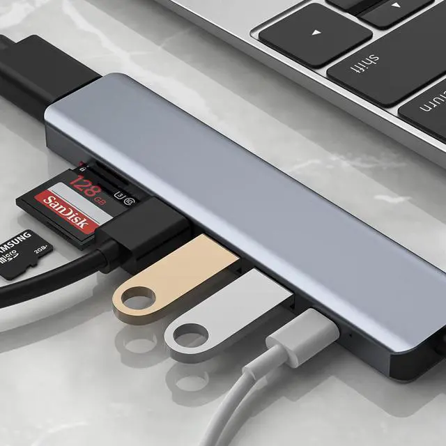 Alt view image 7 of 7 - USB C Hub, USB C to HDMI Adapter 7 in 1 Docking Station Aluminum Alloy USB C Splitter with 85W PD, USB 3.0/2.0, SD/TF Card Reader Compatible with MacBook Pro and More Type C Devices
