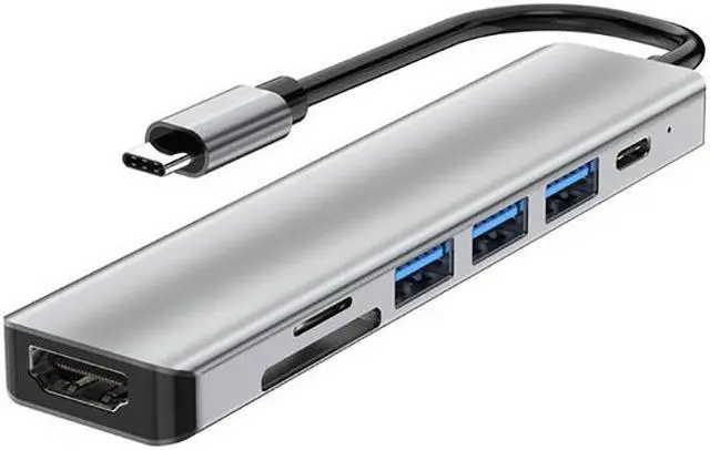 Main image of USB C Hub, USB C to HDMI Adapter 7 in 1 Docking Station Aluminum Alloy USB C Splitter with 85W PD, USB 3.0/2.0, SD/TF Card Reader Compatible with MacBook Pro and More Type C Devices