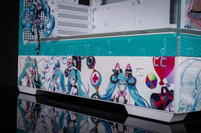 Alt view image 7 of 7 - Manga Hatsune Theme Arashi SPCC / Aluminum M-ATX/ITX Computer Case, Manga Hatsune Theme Custom Model With Lighting Effects