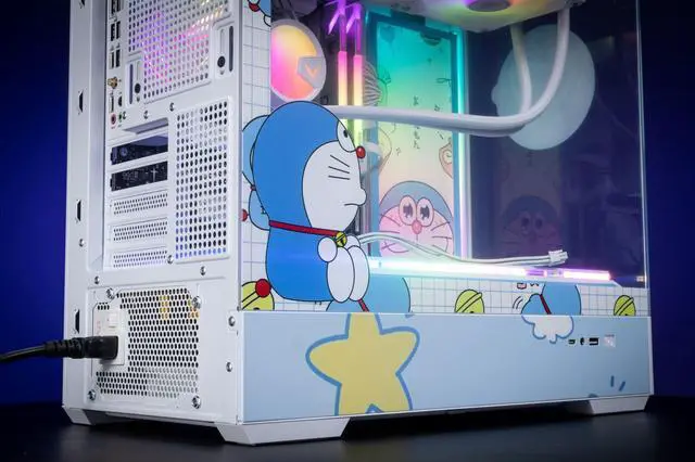 Alt view image 6 of 7 - Doraemon Theme Arashi SPCC / Aluminum M-ATX/ITX Computer Case, Doraemon Custom Model With Lighting Effects