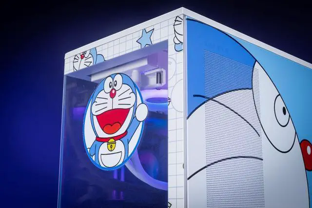Alt view image 4 of 7 - Doraemon Theme Arashi SPCC / Aluminum M-ATX/ITX Computer Case, Doraemon Custom Model With Lighting Effects