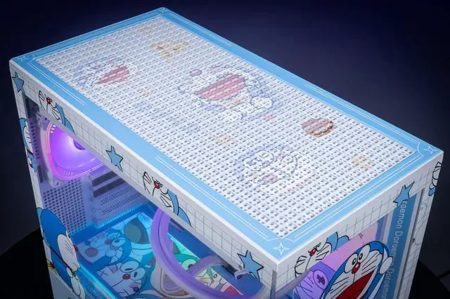 Alt view image 7 of 7 - Doraemon Theme Arashi SPCC / Aluminum M-ATX/ITX Computer Case, Doraemon Custom Model With Lighting Effects