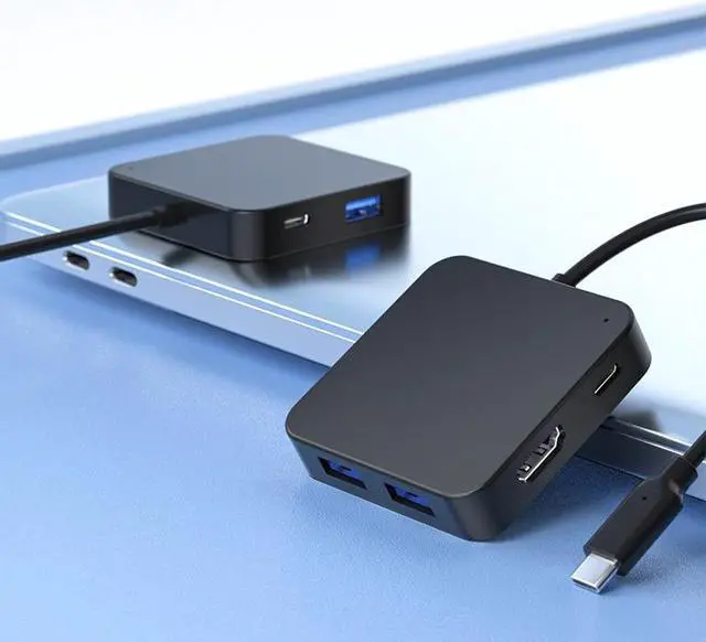 Alt view image 7 of 7 - USB C Hub, 0.6ft 6-in-1 USB C OTG Dongle with 4K@30Hz HDMI , 100W PD, USB A 3.0, USB C for Laptop MacBook Pro/Air, USB C Hub Multiport Adapter, Type C Hub for Laptops and Other USB C Devices