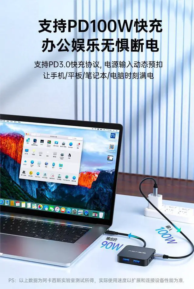 Alt view image 4 of 7 - USB C Hub, 0.6ft 6-in-1 USB C OTG Dongle with 4K@30Hz HDMI , 100W PD, USB A 3.0, USB C for Laptop MacBook Pro/Air, USB C Hub Multiport Adapter, Type C Hub for Laptops and Other USB C Devices