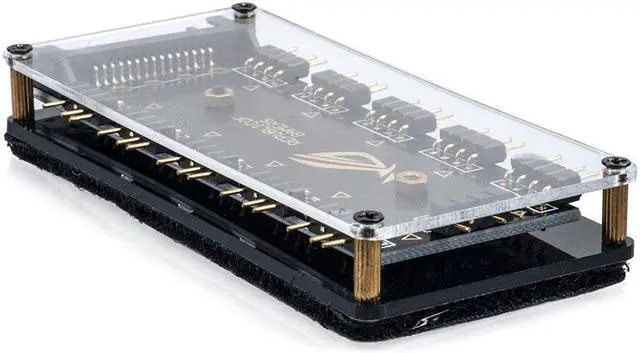 Main image of 10 Way 5V RGB LED Splitter Hub with PMMA Case and Magnetic Standoff for ASUS/MSI 5V 3Pin LED Controller with PMMA Case and Magnetic Standoff for ASUS/MSI 5V 3Pin LED Controller