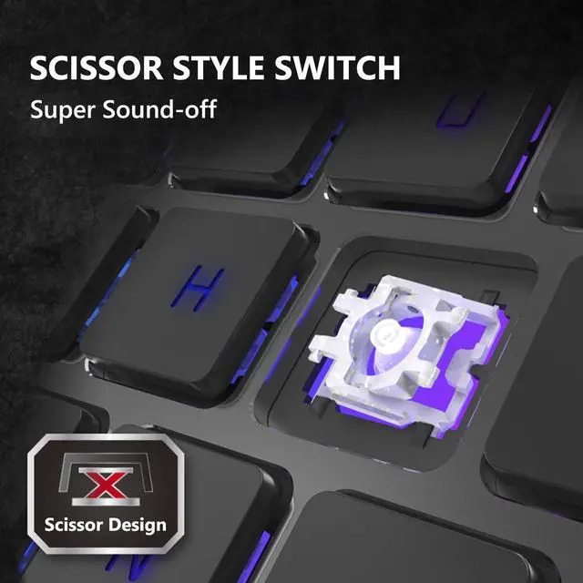 Alt view image 2 of 7 - GGSMLIDH GK5 Aluminum Alloy Silent Typing Keyboard for Office and Daily Use, RGB Backlit , Extra-slim Keyboard with Chiclet Keycaps