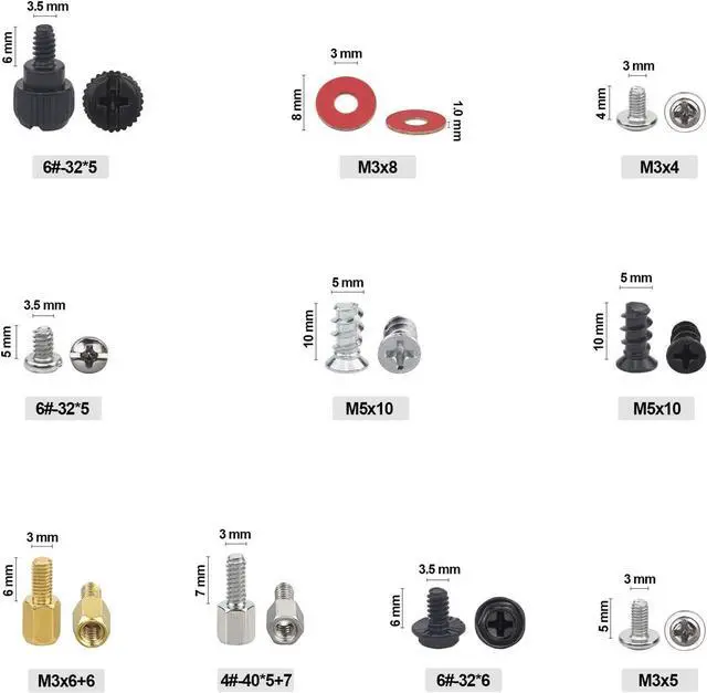 Alt view image 4 of 7 - 780PC Computer Screw Kit, Computer Screw Standoffs Set Kit for Hard Drive Computer Case Motherboard Fan Power Graphics with a Screwdriver
