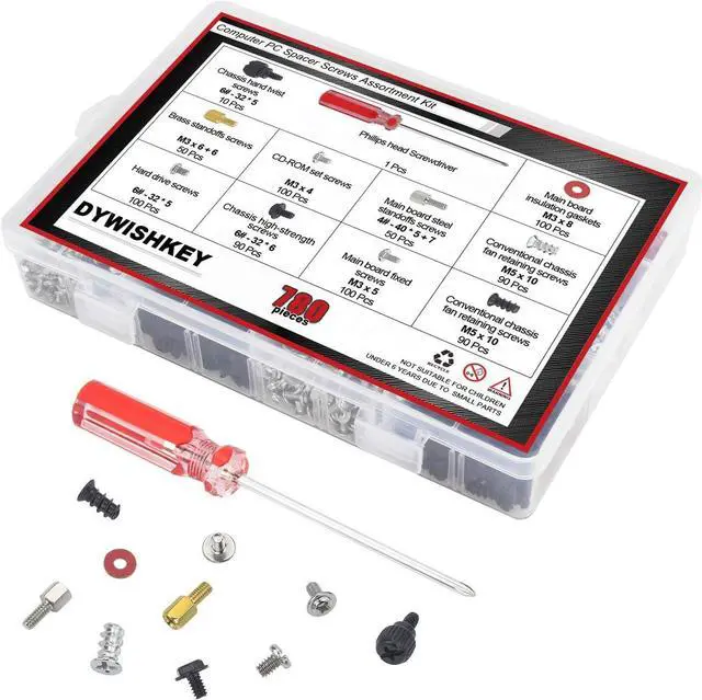 Alt view image 6 of 7 - 780PC Computer Screw Kit, Computer Screw Standoffs Set Kit for Hard Drive Computer Case Motherboard Fan Power Graphics with a Screwdriver