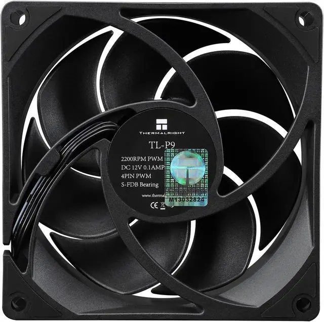 Alt view image 2 of 7 - 92x92x25mm Fan 2200 RPM 4 PIN PWM Case Fan for Thermalright TL-P9
