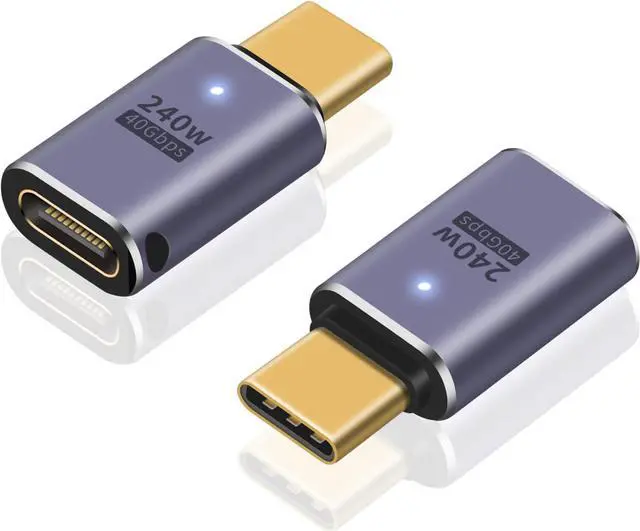Main image of USB C Extender Adapter 240W, 2Pack USB Type C Extension Adapter 40Gbps, 8K Video Display USB C Male to Female Extender Adapter, Type C Thunderbolt 3 Extender Adapter for iPad, iMac, MacBook
