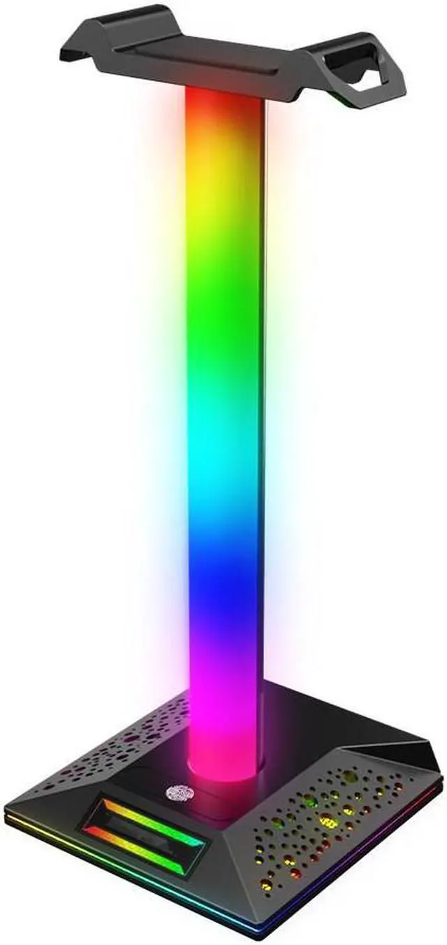 Main image of RGB Gaming Headphone Stand with USB Ports Headphone Holder Touch Control Light Desktop Gaming Headset Holder Earphone Hanger
