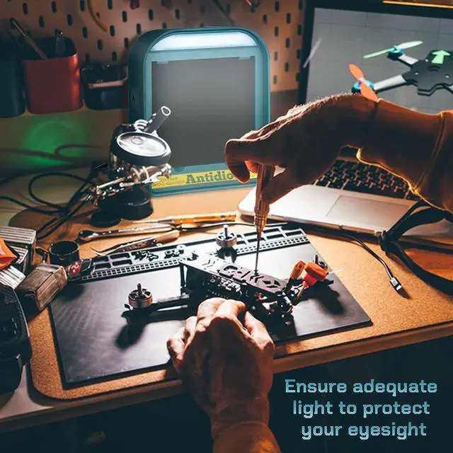 Alt view image 2 of 7 - Fume Extractor Solder Smoke Absorber Portable Filter with LED Light for Soldering DIY Fan Extraction Equipment with Spare Activated Carbon for Braze Welding Soldering,Fume Prevention Remover