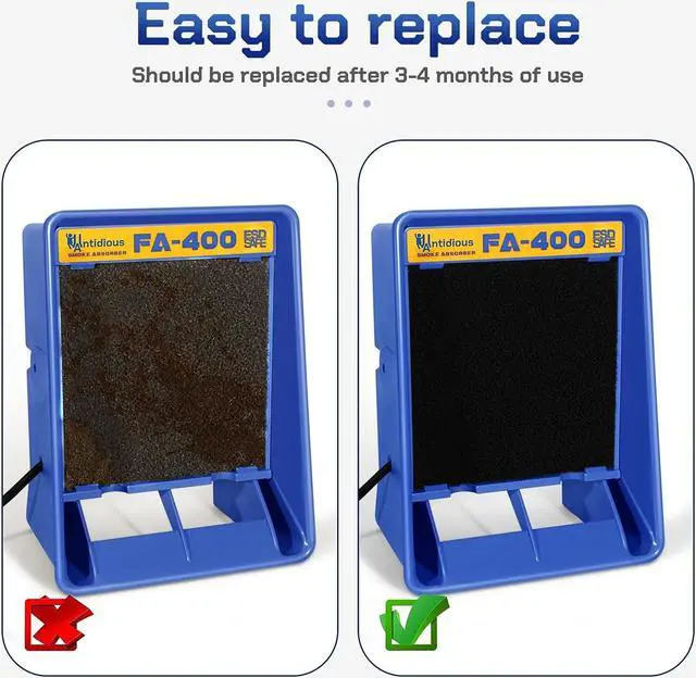 Alt view image 4 of 6 - 5 Pack Activated Carbon Filters for Fume Extractor Solder Smoke Absorber Portable Filter, Soldering DIY Fan Extraction Equipment for Brazing Welding Soldering, Fume Prevention Remover
