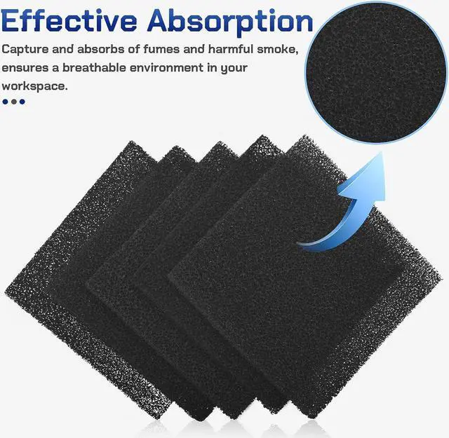 Alt view image 2 of 6 - 5 Pack Activated Carbon Filters for Fume Extractor Solder Smoke Absorber Portable Filter, Soldering DIY Fan Extraction Equipment for Brazing Welding Soldering, Fume Prevention Remover