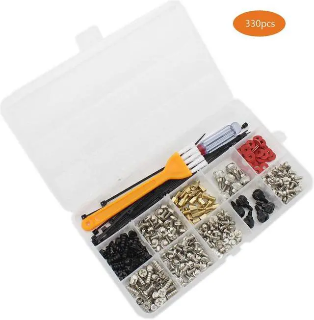 Alt view image 2 of 6 - 330 PCS Personal Computer Screw Kit, PC Spacers Standoffs Screws, Hard Drive Computer Case,Motherboard,Power,Fan,CD-ROM,DVD-ROMs