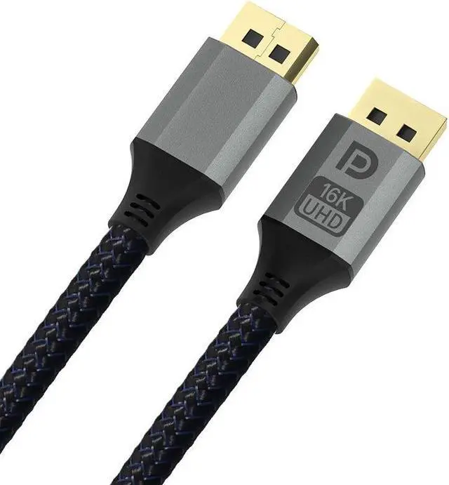 Alt view image 2 of 5 - Corn DisplayPort 2.1 Cable [VESA Certified], DP 2.0 Cable [16K@60Hz, 8K@120Hz, 4K@240Hz 165Hz 144Hz] 80Gbps HDR, HDCP DSC 1.2a, Display Port 2.1 Cord Compatible FreeSync G-Sync Gaming Monitor, 6.6FT