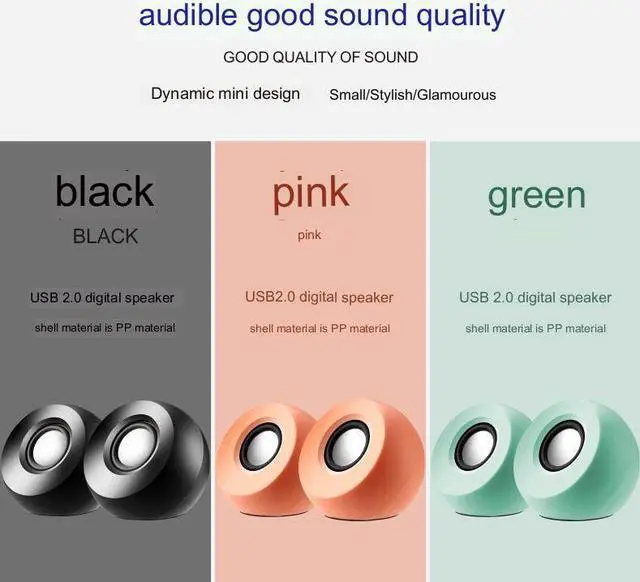 Alt view image 4 of 7 - CORN T32 2.0 USB-Powered Desktop Speakers Mini speaker home subwoofer USB Powered & 3.5mm Aux-in Stereo 2.0 PC Gaming Speakers