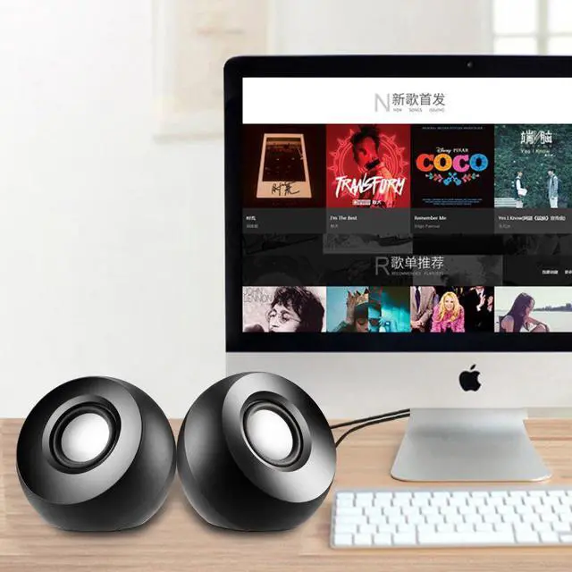 Alt view image 2 of 7 - CORN T32 2.0 USB-Powered Desktop Speakers Mini speaker home subwoofer USB Powered & 3.5mm Aux-in Stereo 2.0 PC Gaming Speakers