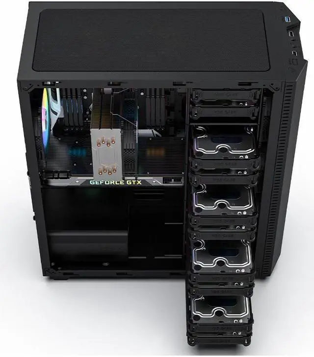 Alt view image 5 of 6 - CORN ATX Full Tower 10* HDD Drive Bays Server Computer Case