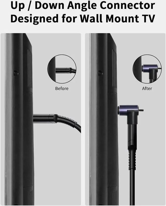 Alt view image 3 of 7 - 8K HDMI 90 Degree Adapter, 270 Degree 90 Degree HDMI Adapter, Up Down Angled HDMI 2.1 Extender Adapter 48Gbps HDMI Extension Adapter Support for 3D TV Stick Roku Stick Xbox PS5, 2pcs