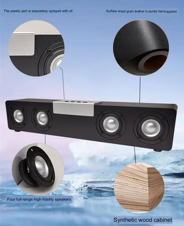 Alt view image 4 of 5 - CORN Bluetooth Computer Speakers Desktop: 20W Mid-Treble Boost PC Soundbar USB Powered Wired & Wireless Gaming Speakers Wooden Cavity Wireless Loud Speakers for Laptops|PC|Desktop|Monitors (Silver)
