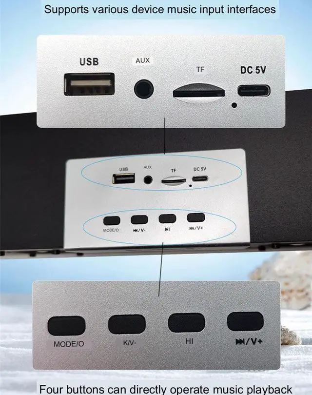 Alt view image 5 of 5 - CORN Bluetooth Computer Speakers Desktop: 20W Mid-Treble Boost PC Soundbar USB Powered Wired & Wireless Gaming Speakers Wooden Cavity Wireless Loud Speakers for Laptops|PC|Desktop|Monitors (Silver)