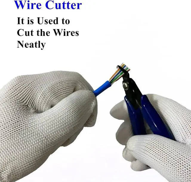 Alt view image 5 of 7 - Rj45 Crimp Tool Kit Pass Through and Standard Cat6 Cat6A Cat5 Cat5e rj45 Crimping Tool with 50pcs rj45 Cat6 Pass Through Connectors, 20pcs Covers, 1 Network Cable Tester, 2 Wire Strippers, 1 Cutter