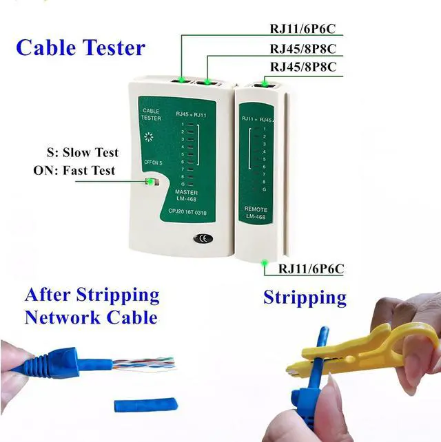 Alt view image 7 of 7 - Rj45 Crimp Tool Kit Pass Through and Standard Cat6 Cat6A Cat5 Cat5e rj45 Crimping Tool with 50pcs rj45 Cat6 Pass Through Connectors, 20pcs Covers, 1 Network Cable Tester, 2 Wire Strippers, 1 Cutter