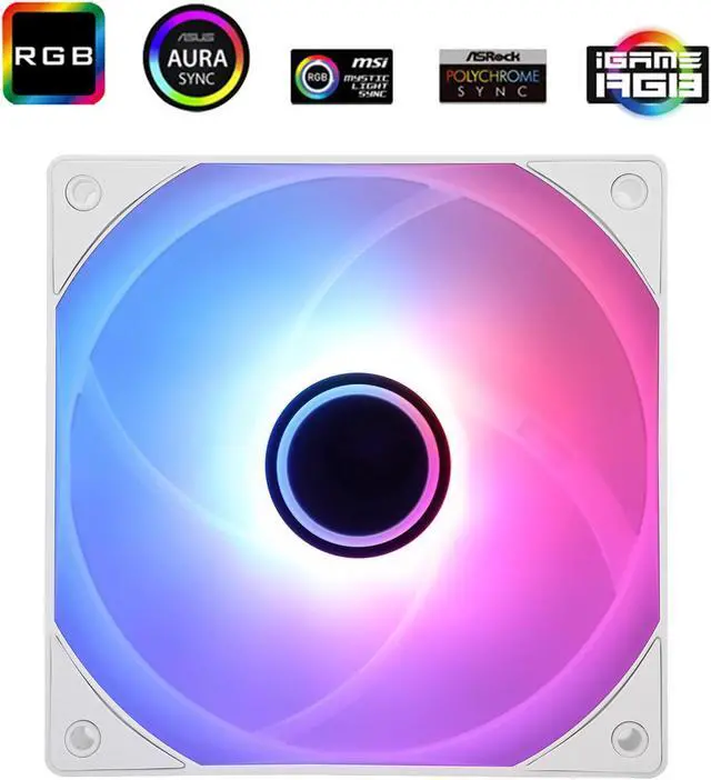 Main image of TL-C12W-S V3 120 ARGB White Case Fan, 120*120*25.6mm Addressable PC Fan for Thermalright TL-C12W-S V3