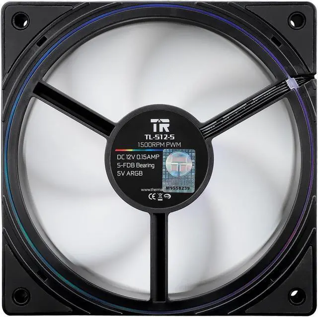 Alt view image 3 of 7 - 120mm ARGB Fan, L120 mm x W120 mm x H25 mm 1500 RPM Addressable RGB S-FDB Bearing Case Fan Thermalright TL-S12-S X3 Black 3 Packs
