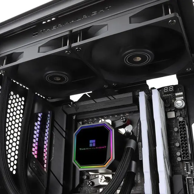 Alt view image 7 of 7 - Frozen Prism 240 BLACK Hydro Cooling, S-FDB Bearing Addressable RGB Pump Liquid Cooling, LGA 1366/115X/1200/1700/2011/2011-3/2066/AM4/AM5 for Thermalright Frozen Prism 240 BLACK
