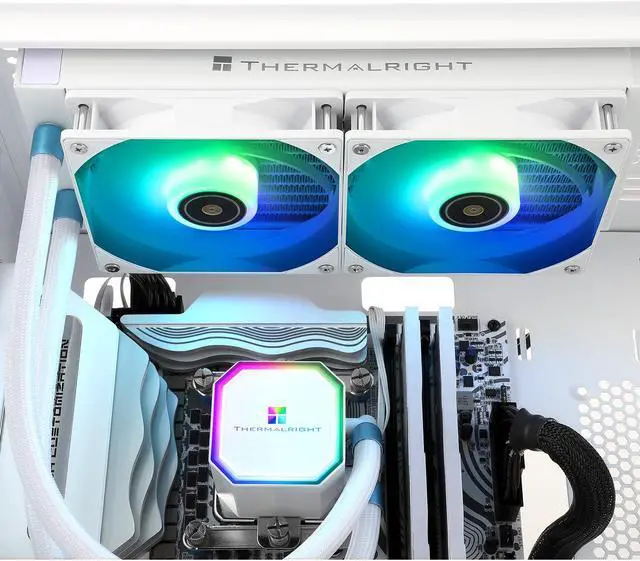 Alt view image 7 of 7 - Frozen Prism 240 White Hydro Cooling, S-FDB Bearing Addressable RGB Liquid Cooling, LGA 1366/115X/1200/1700/2011/2011-3/2066/AM4/AM5 for Thermalright Frozen Prism 240 White