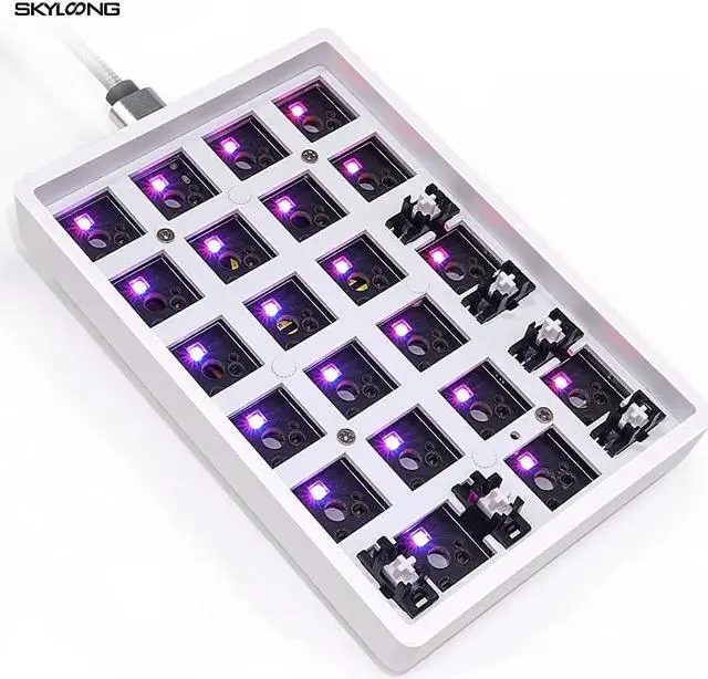 Alt view image 2 of 6 - gk21s gk21 Hot Wwappable Bluetooth Dual Mode PCB Custom Mechanical Keyboard Numpad Kit RGB SMD Switch LEDs Type C USB Port (GK21 Kit) White